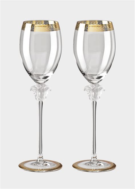 versace barware|Versace wine glass set.